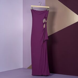 INDAH Purple Cutout Mini Dress